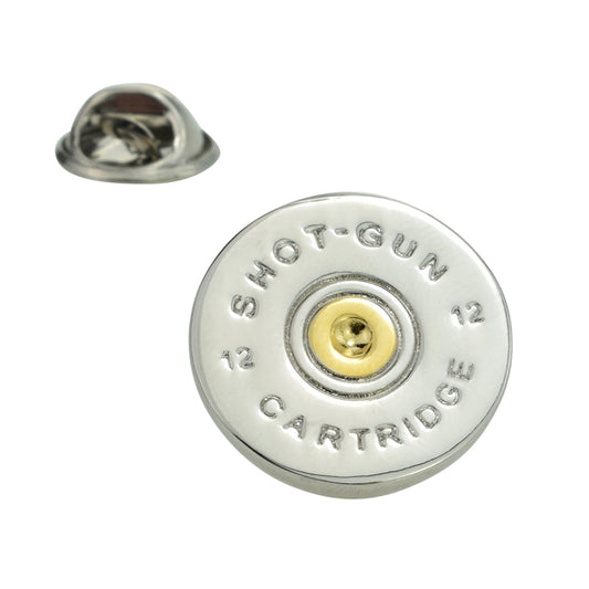 Shotgun Cartridge Two Tone Lapel Pin Badge