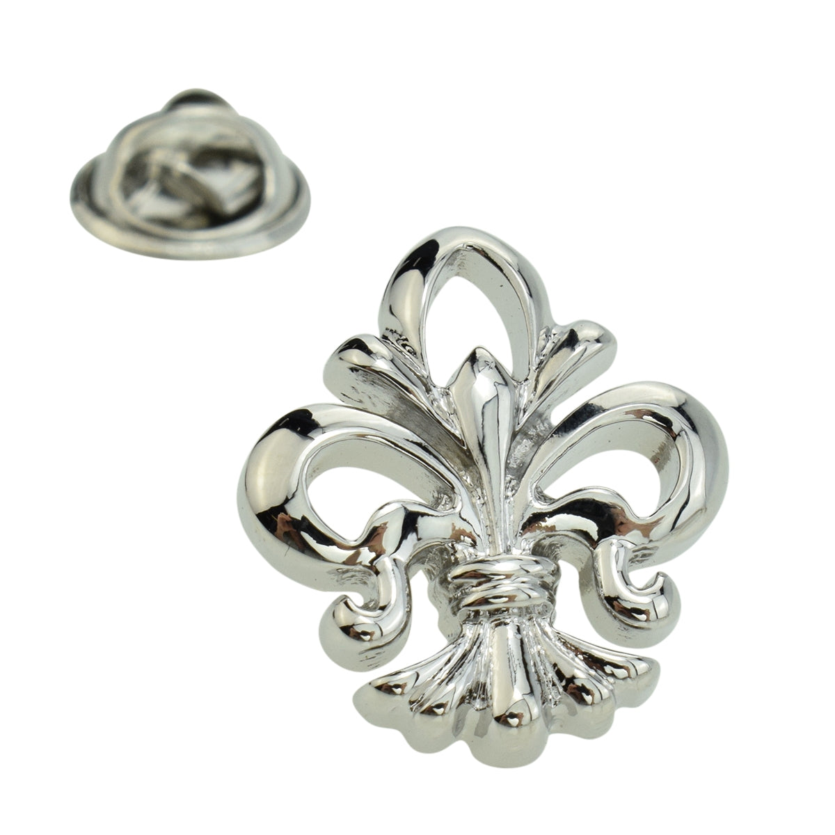 Ornate Fleur de Lys Lapel Pin Badge