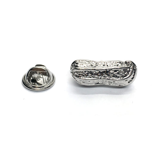 Rhodium Plated Peanut in Shell Lapel Pin Badge