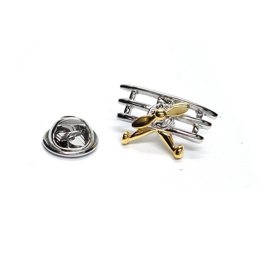 Two Tone Triplane Lapel Pin Badge