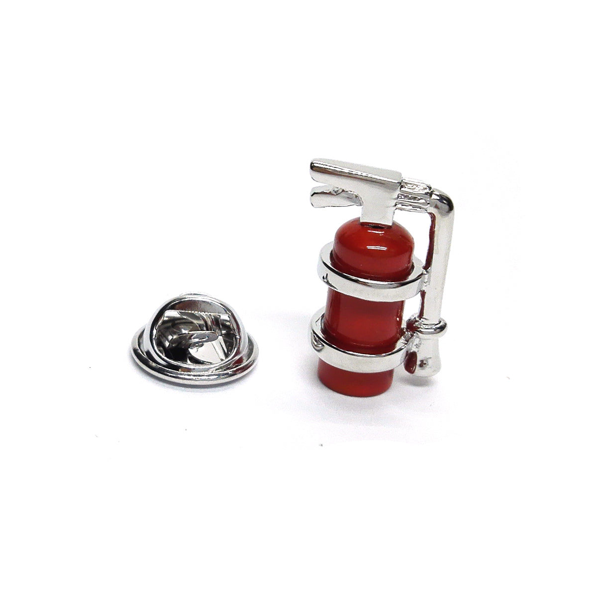 Red Fire Extinguisher Lapel Pin Badge