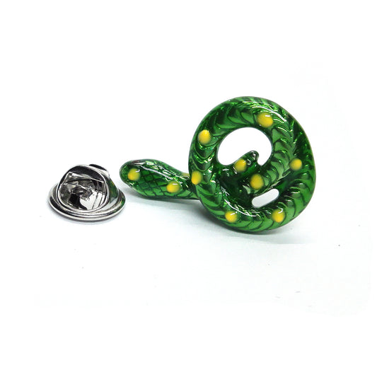 Green Snake Lapel Pin Badge