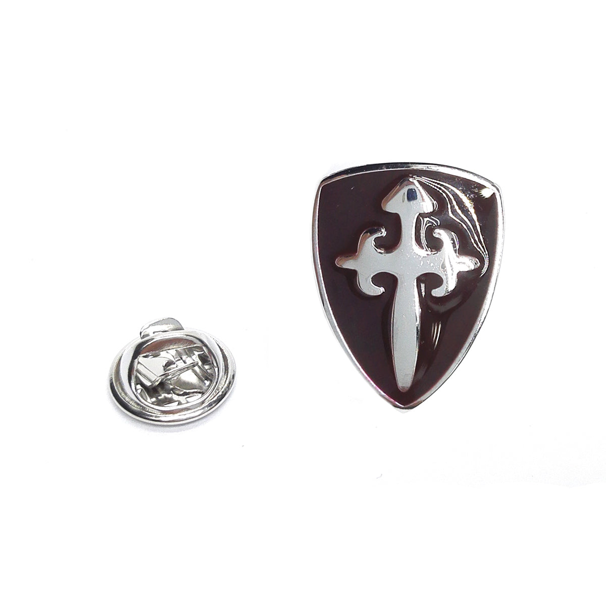 Brown Knights Shield Lapel Pin Badge