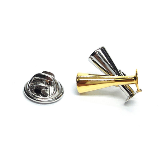 Two Tone Champagne Flutes Lapel Pin Badge