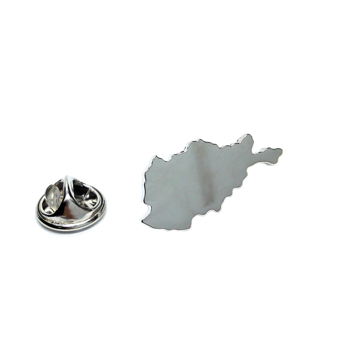 Outline Map of Afghanistan Rhodium Plated Lapel Tie Pin