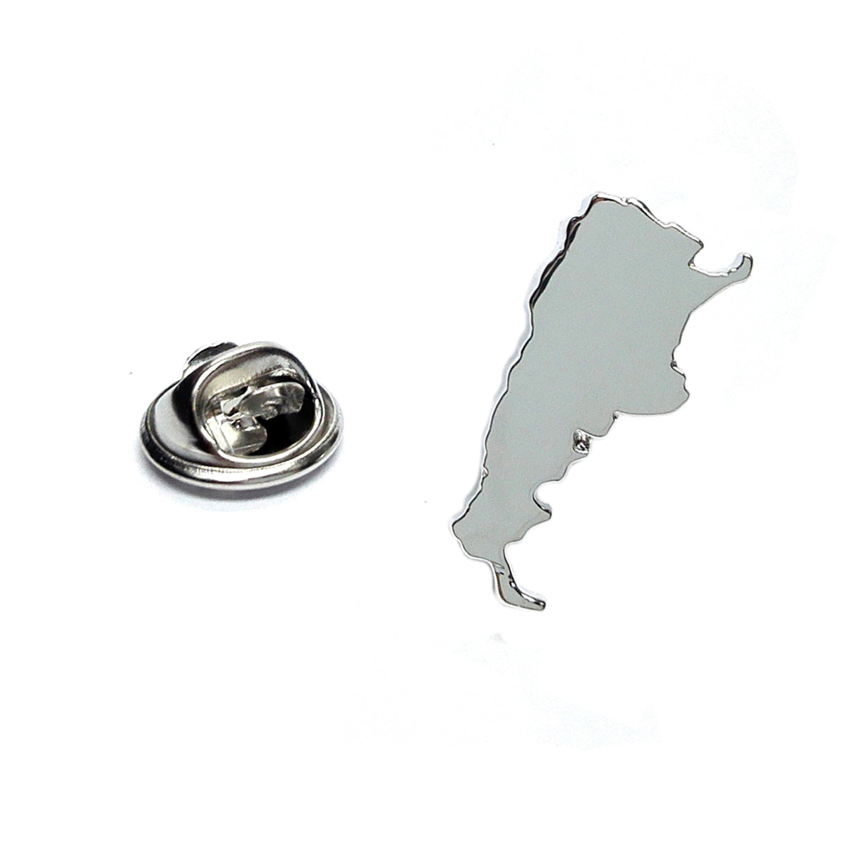 Outline Map of Argentina Rhodium Plated Lapel Tie Pin