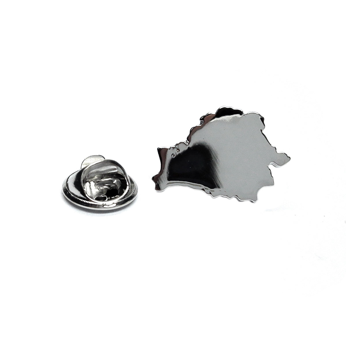 Outline Map of Belarus Rhodium Plated Lapel Tie Pin