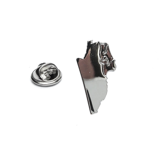 Outline Map of Belize Rhodium Plated Lapel Tie Pin