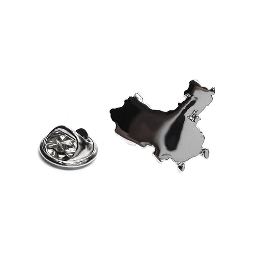 Outline Map of China Rhodium Plated Lapel Tie Pin