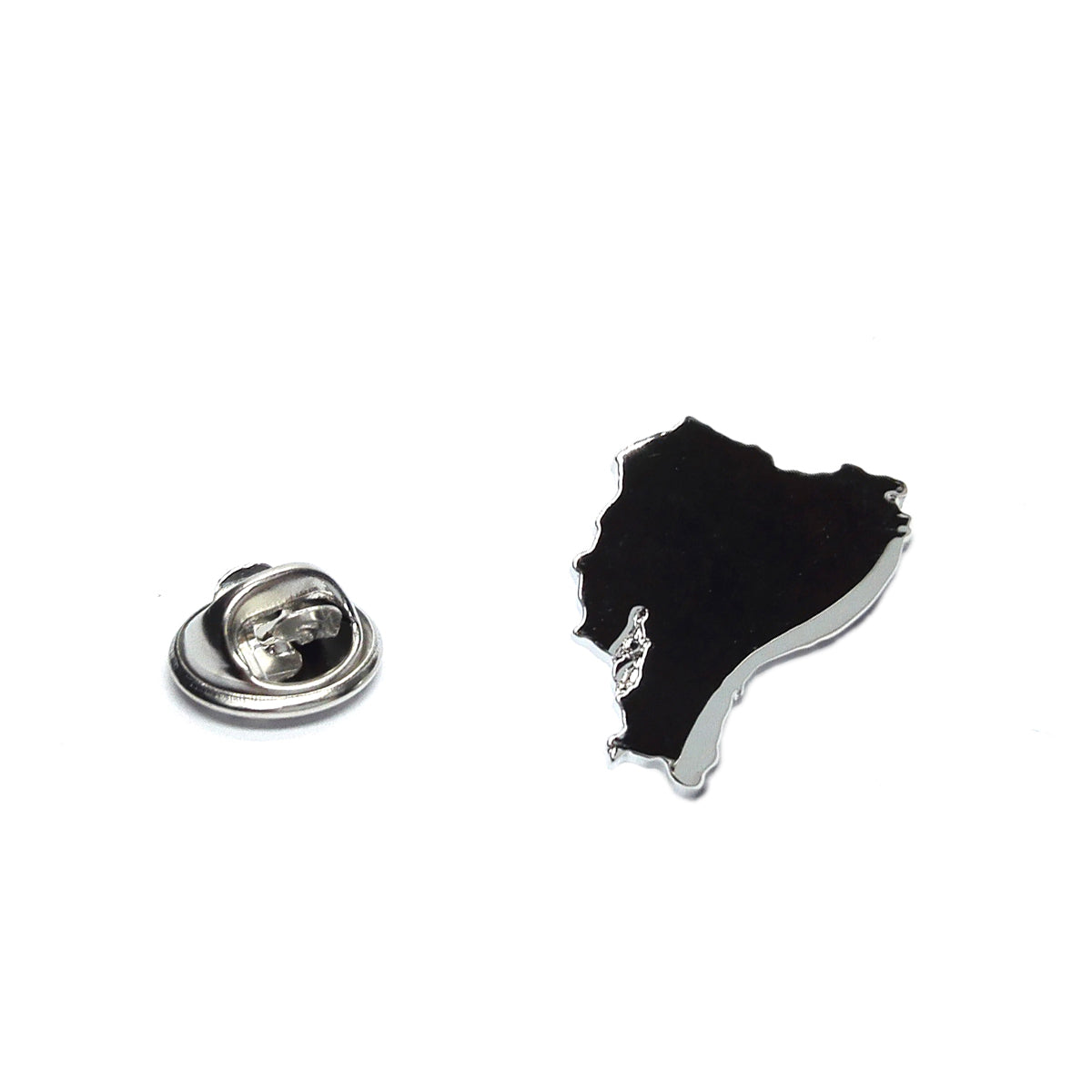 Outline Map of Ecuador Rhodium Plated Lapel Tie Pin