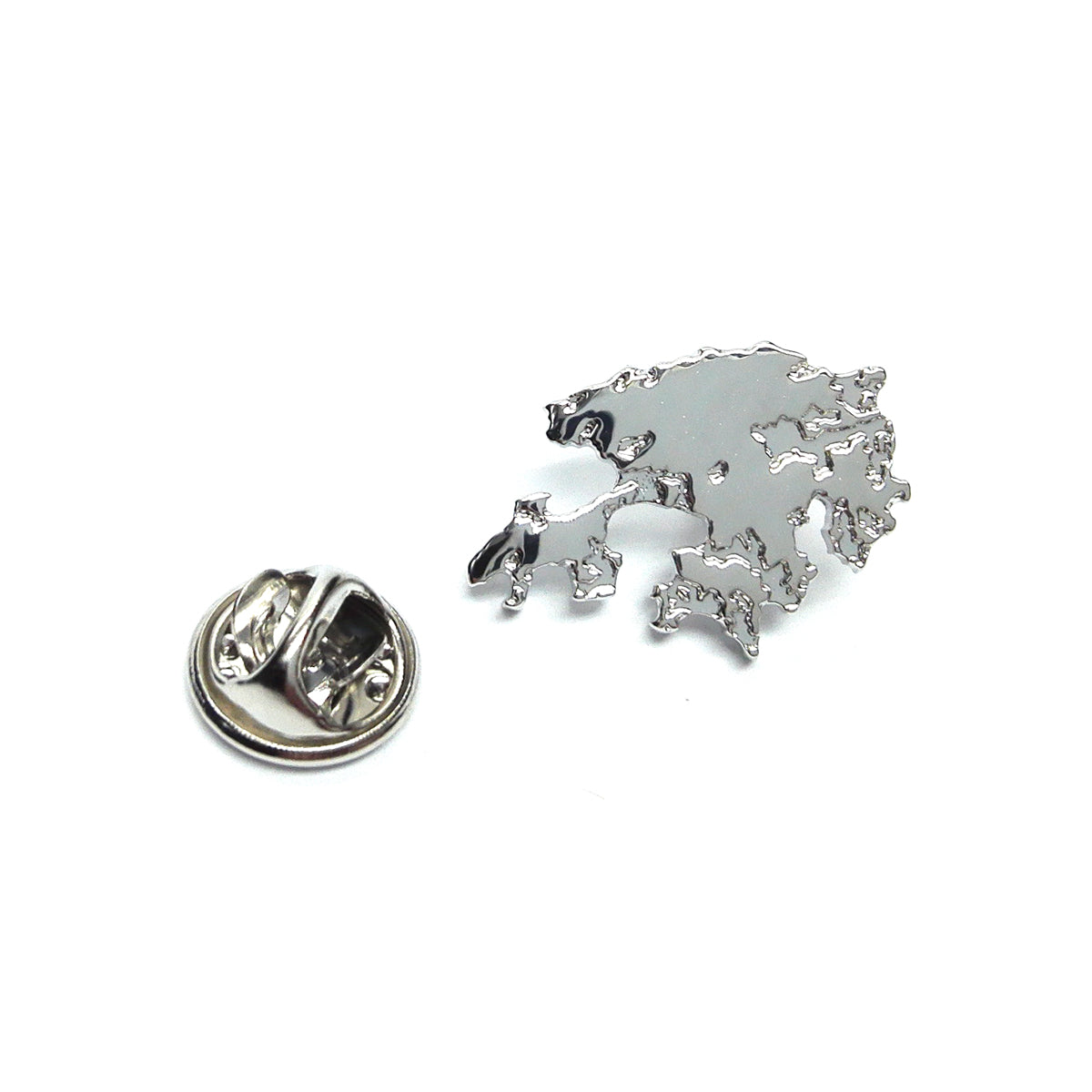 Outline Map of Hong Kong Rhodium Plated Lapel Tie Pin