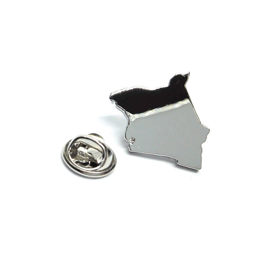Outline Map of Kenya Rhodium Plated Lapel Tie Pin