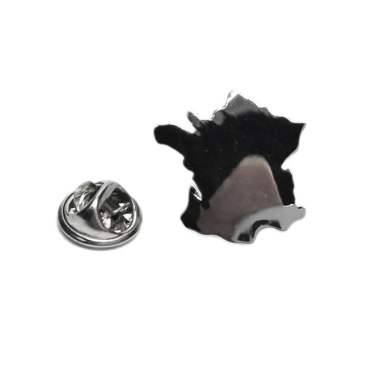 French Outline Map of France Lapel Pin Badge