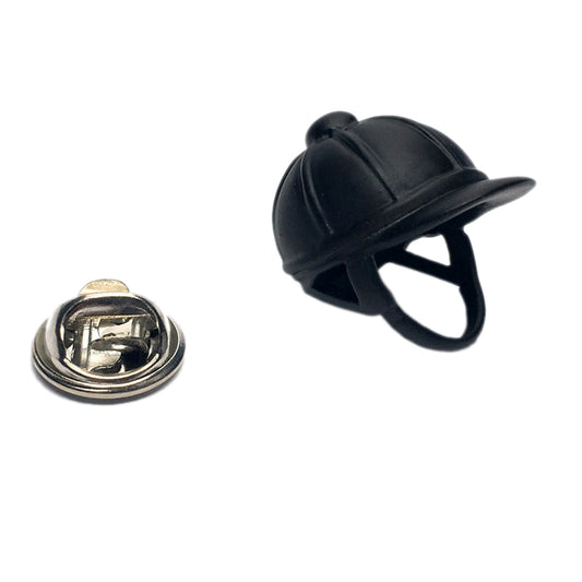 Horse Lovers Black Horseriding Helmet Lapel Pin Badge