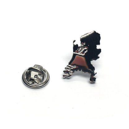 Outline Map of Netherlands Holland Dutch Lapel Pin Badge