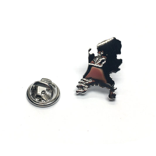 Outline Map of Netherlands Holland Dutch Lapel Pin Badge