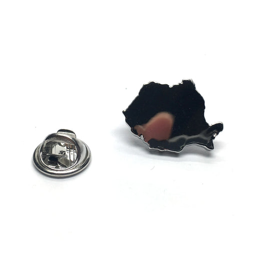 Outline Map of Romania Lapel Pin Badge