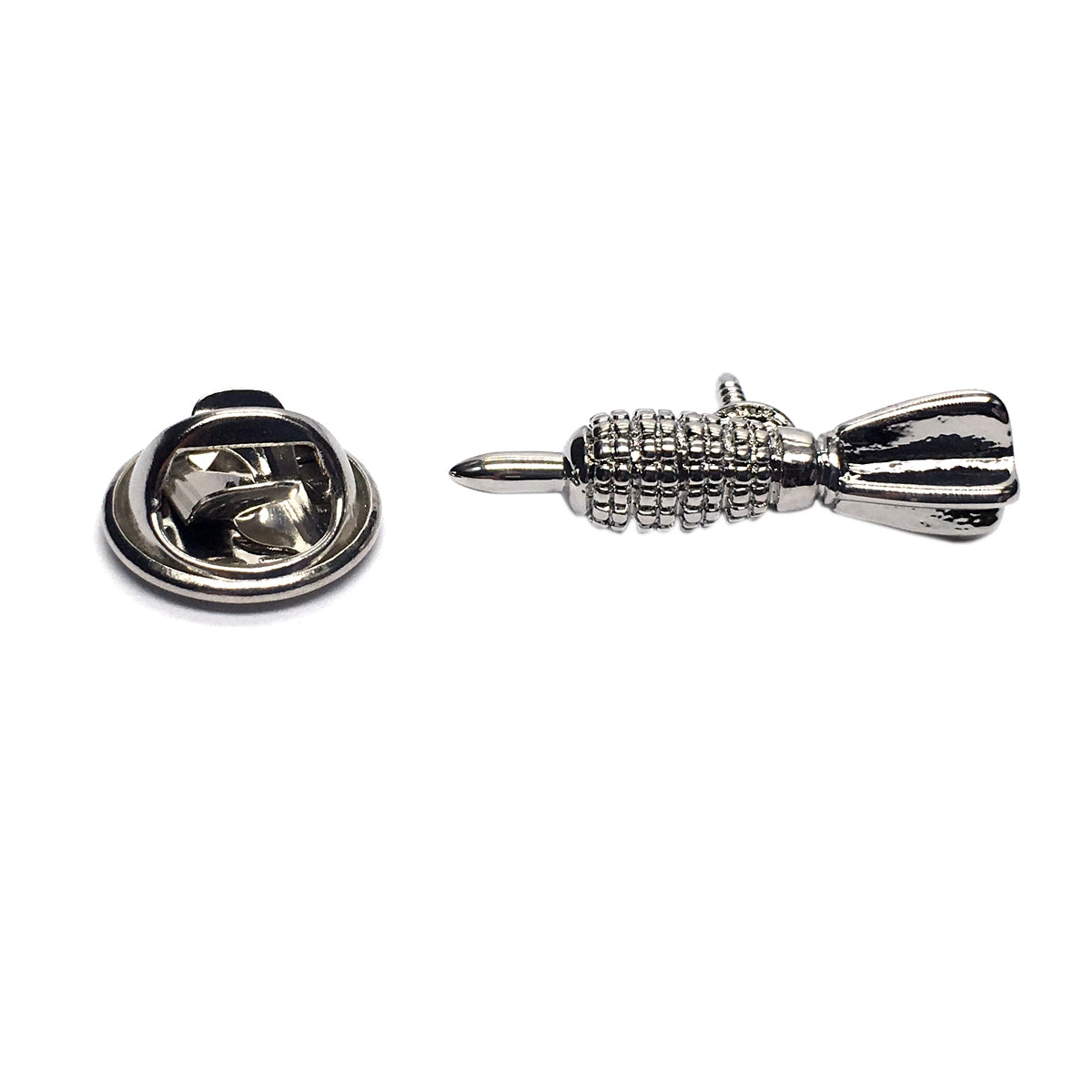 Rhodium Plated Dart Design Lapel Pin Badge