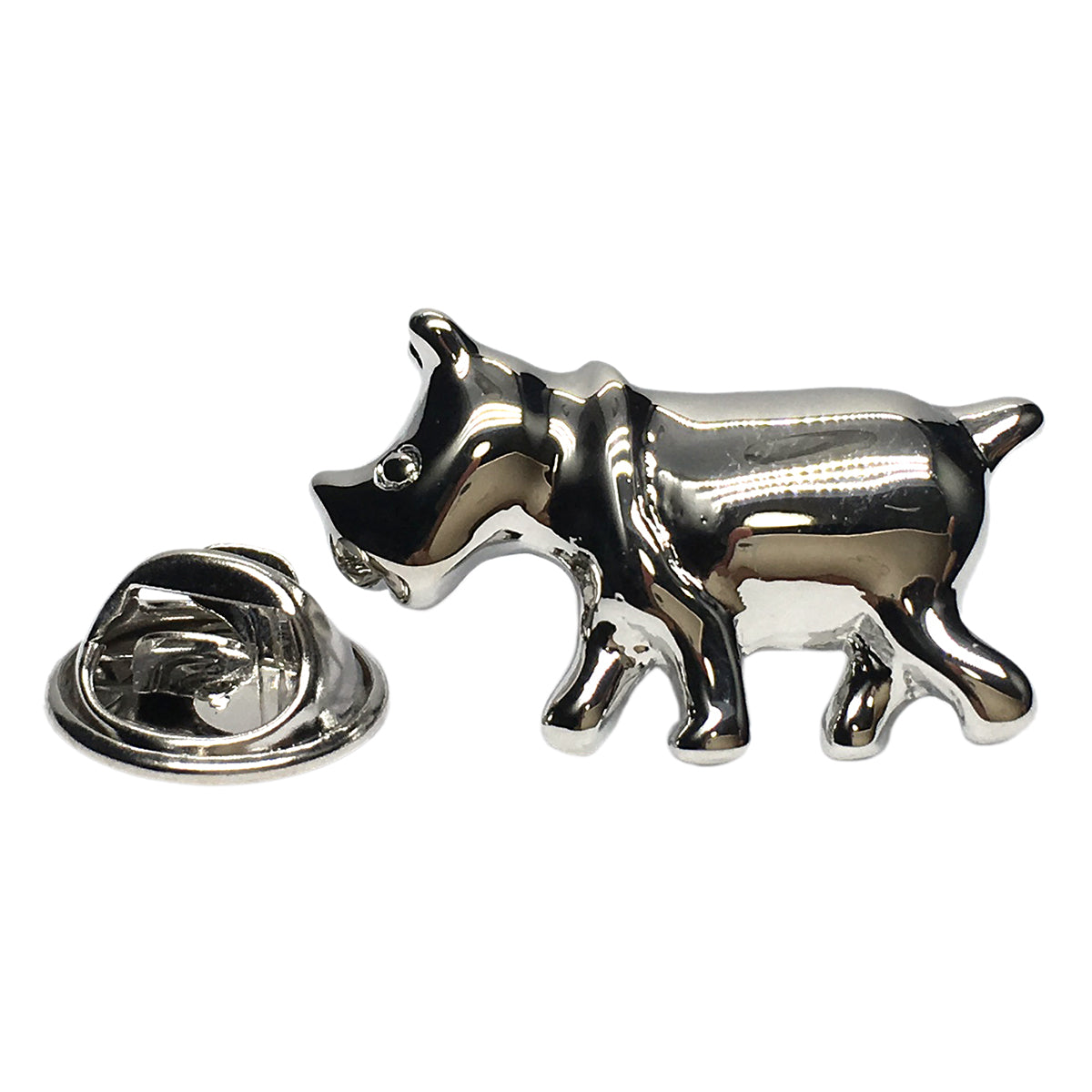 Charging Rhino Lapel Pin Badge