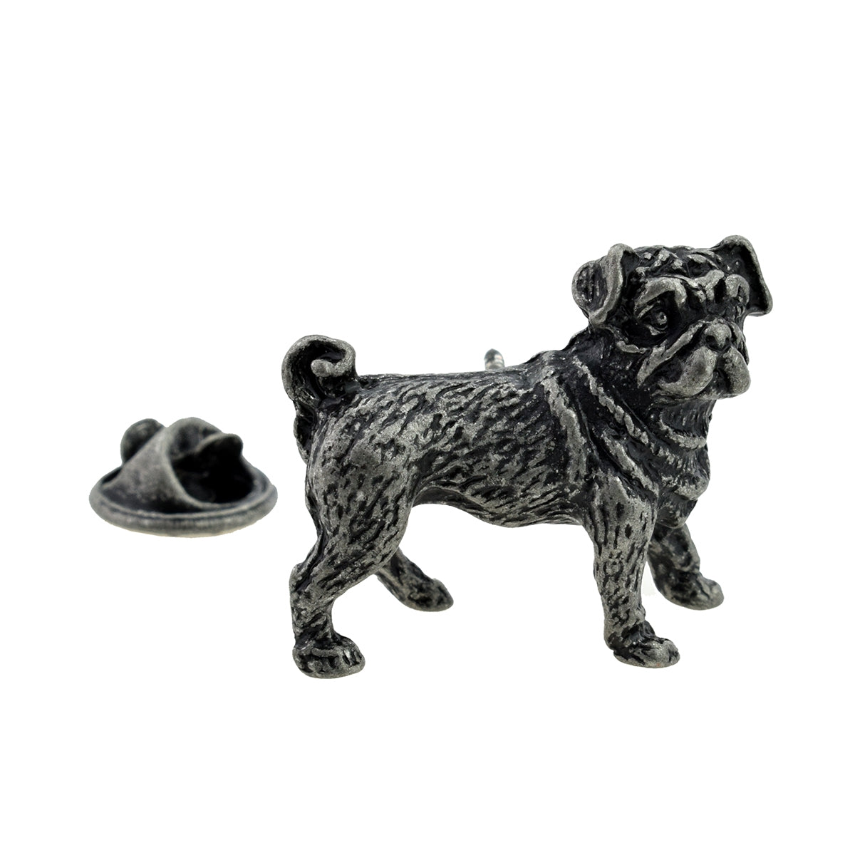 Pug Design Pewter Lapel Pin Badge