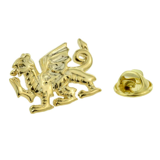 Gold Welsh Dragon Lapel Pin