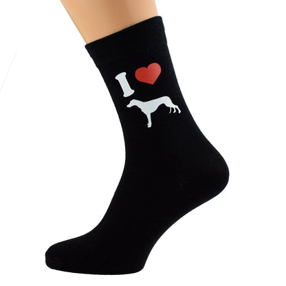 I Love Greyhounds Mens Black Socks| Ashton and Finch