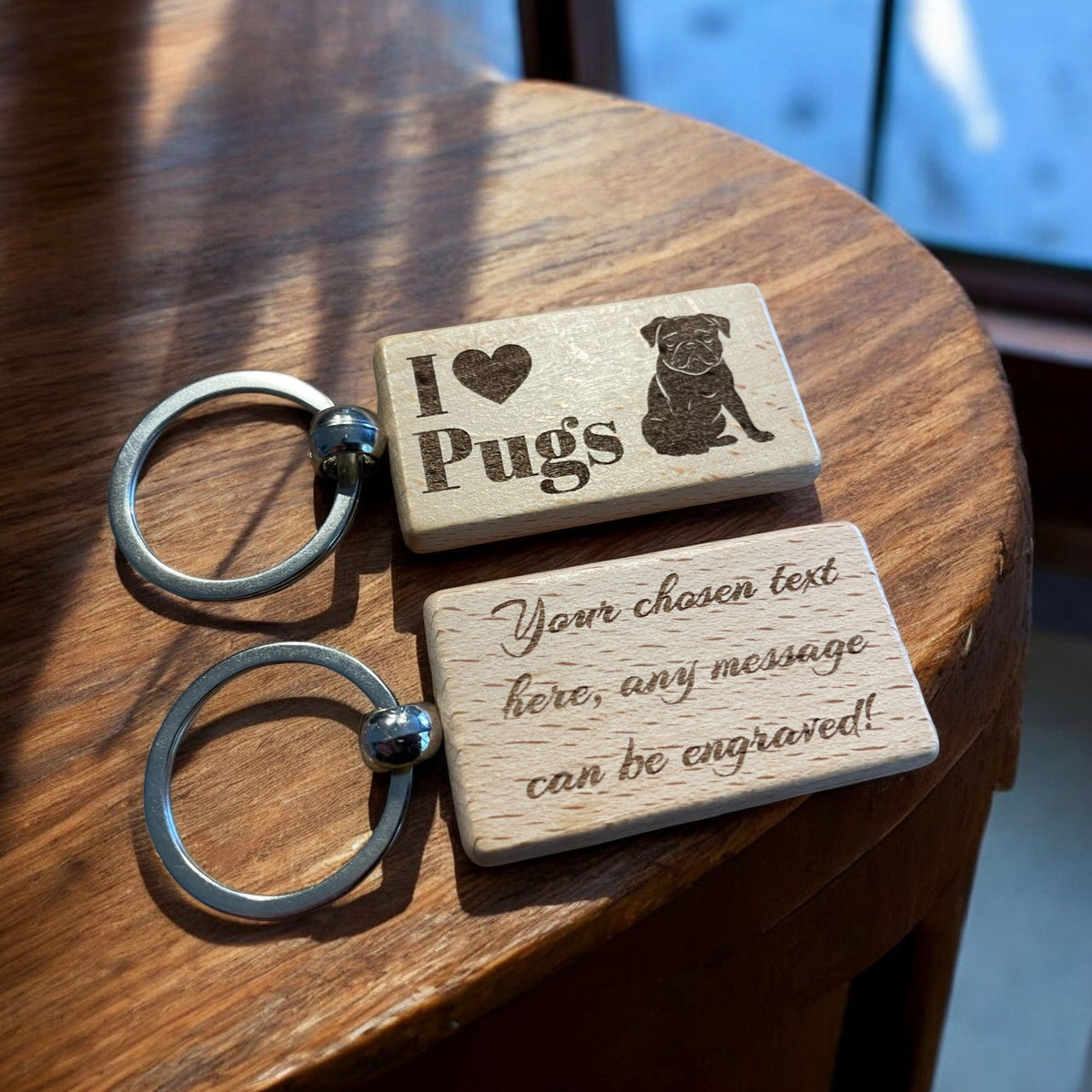 Personalised Pug Keyring Gift  | Ashton and Finch