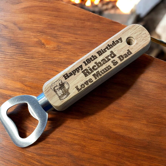 Personalised Birthday Wooden Beer Bottle Opener Gift  | Ashton and Finch