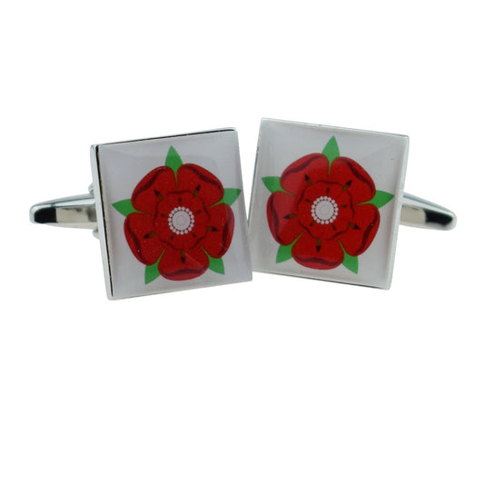 Red Lancashire Rose English Cufflinks | Ashton and Finch