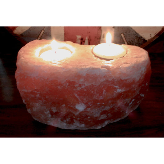 Double-Chamber Himalayan Salt Candle Holder