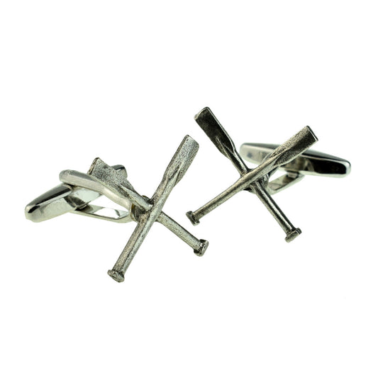 English Made Pewter Crossed Oars Cufflinks | Ashton and Finch