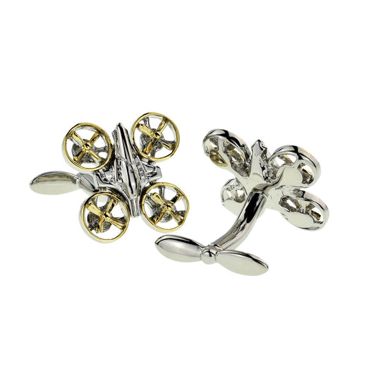 Two Tone Silver & Gold Drone Cufflinks | Ashton and Finch