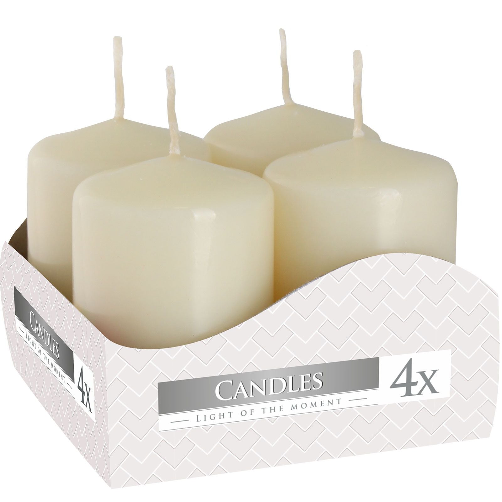 Ivory Pillar Candle Set – 40 x 60mm (Pack of 4)