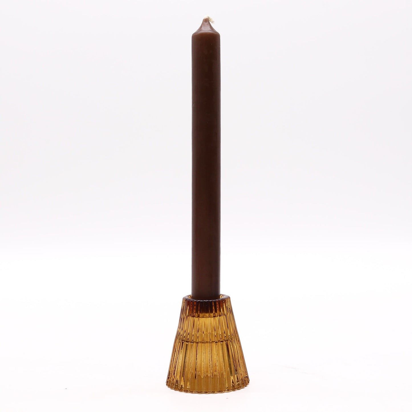 Reversible Candle Holder for Dinner Candles & Tealights – Antique Amber