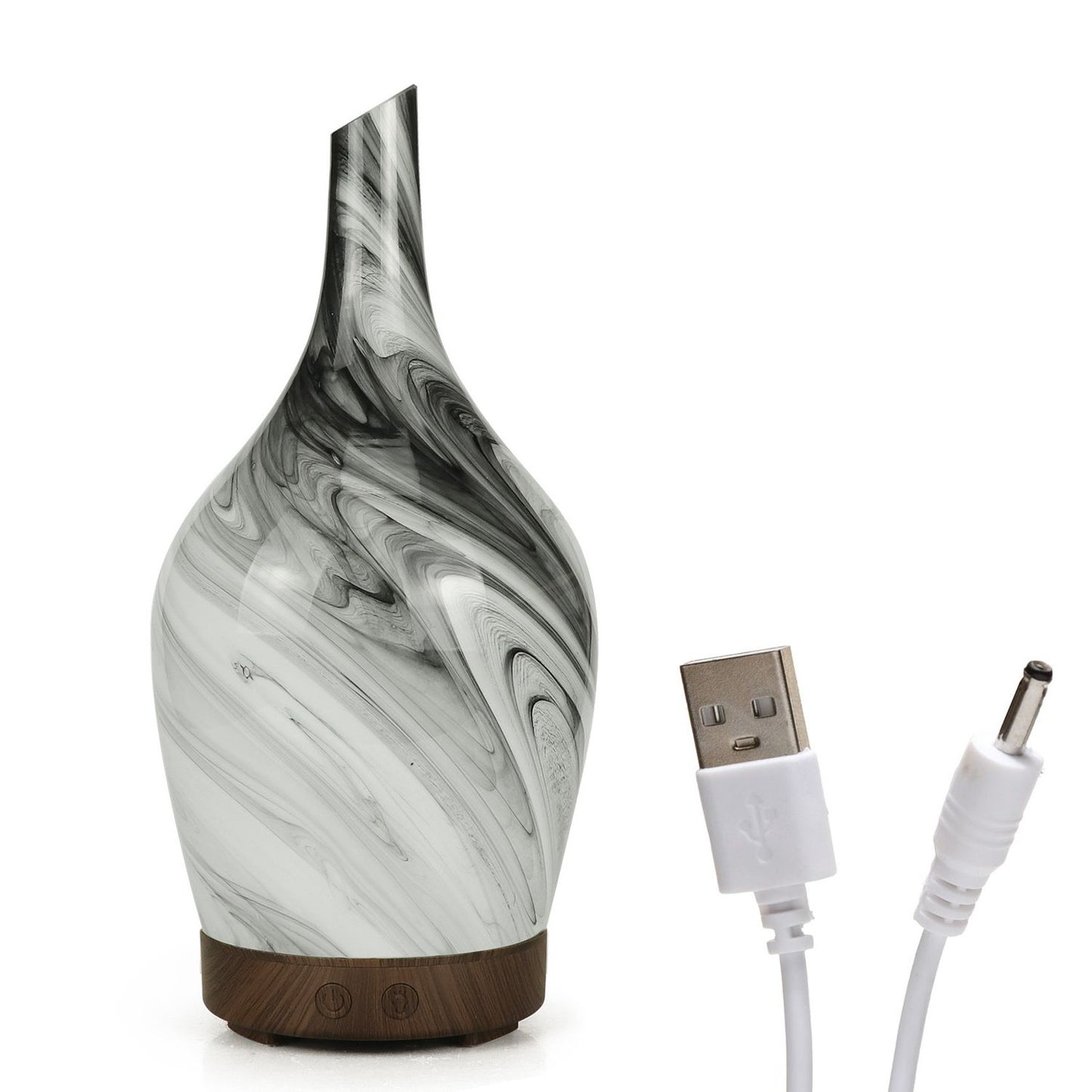 Glass Abstract Grey Aroma Diffuser USB