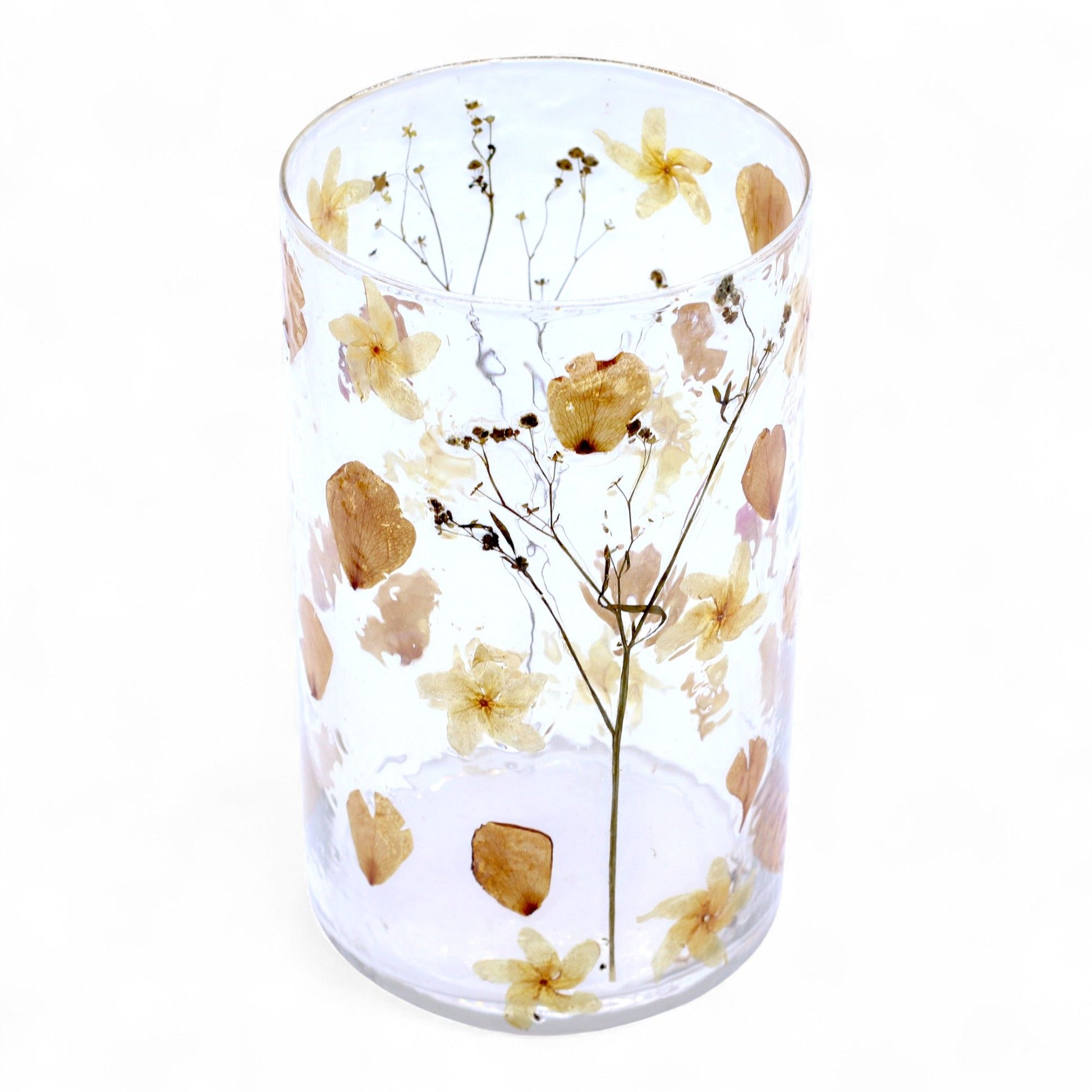Floral Glass Candle Holder – Rosa Tall Vase (19 x 11cm)