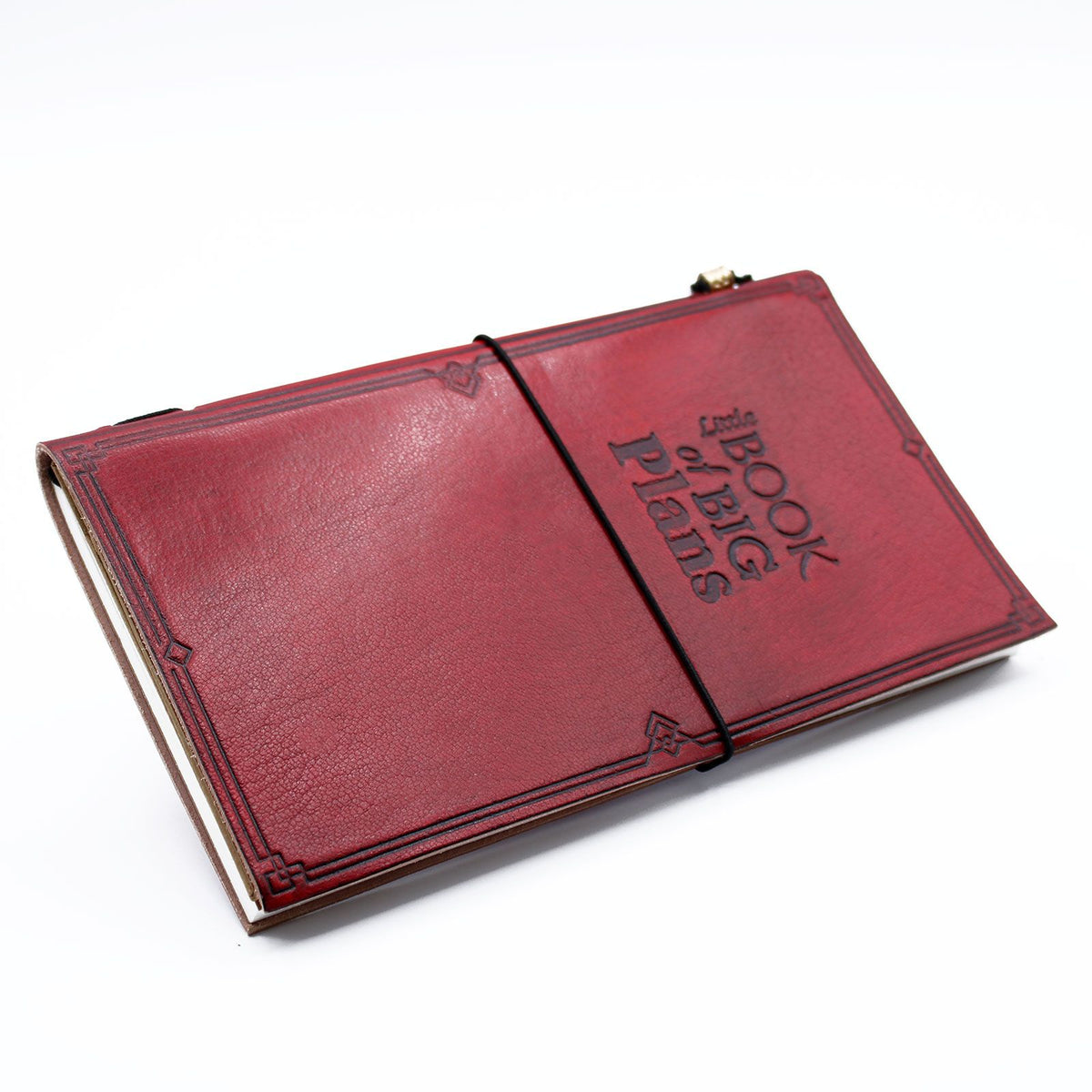 Handmade Leather Journal – Little Book of Big Plans – Red (80 pages)