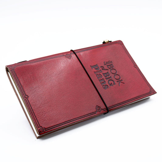 Handmade Leather Journal – Little Book of Big Plans – Red (80 pages)