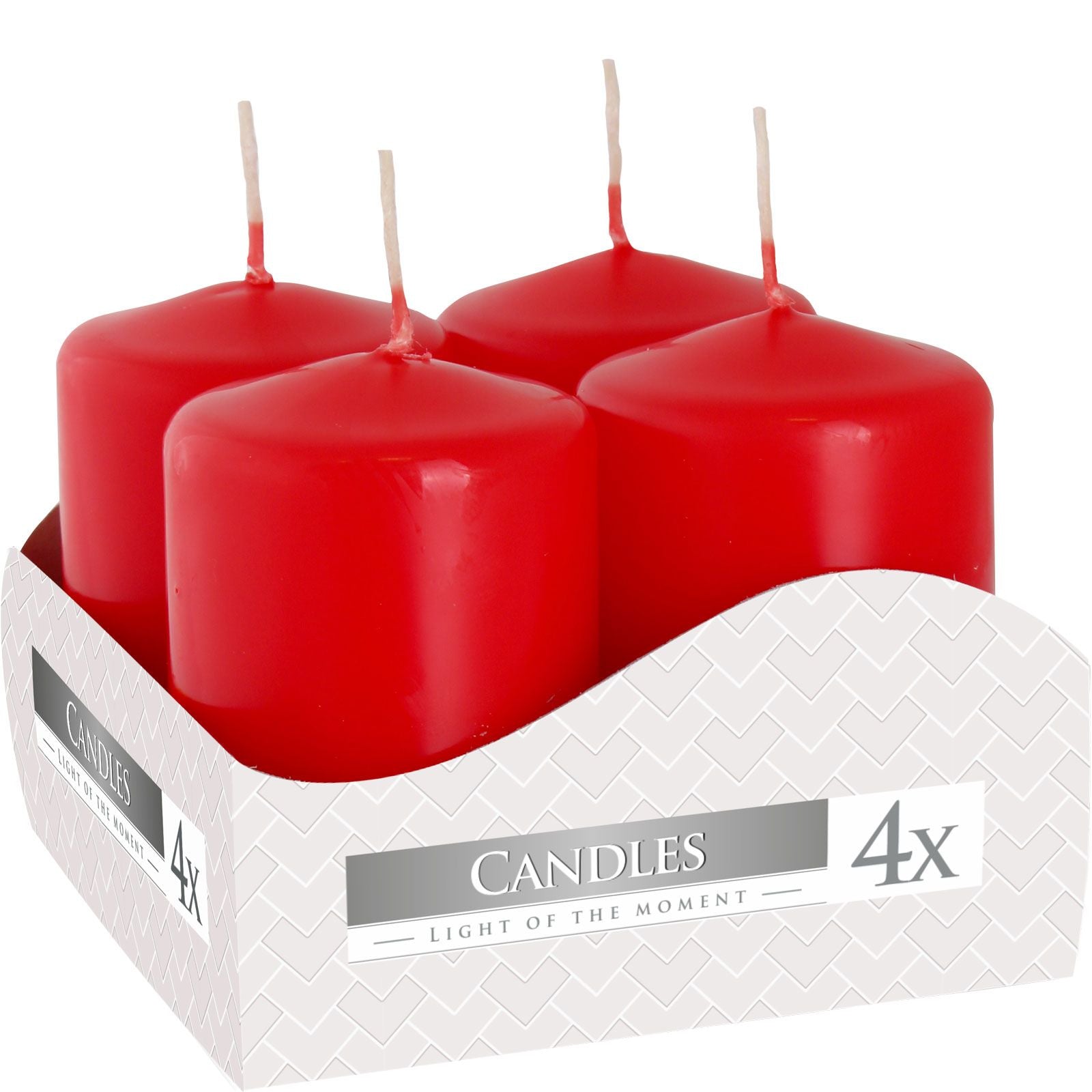 Red Pillar Candle Set – 40 x 60mm (Pack of 4)