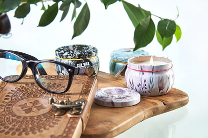 Friendly Message Art Tin Candle – Parma Violet Scent