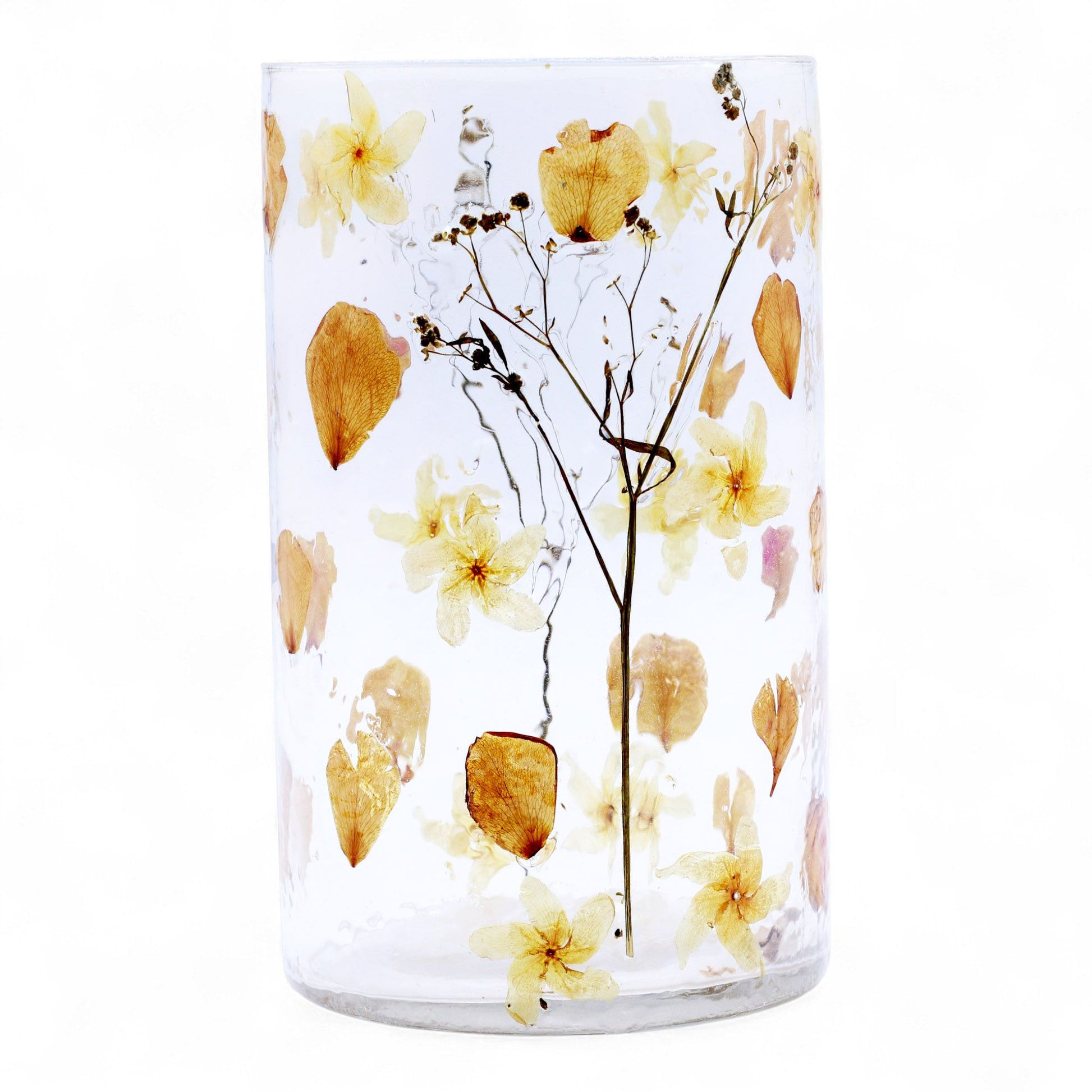 Floral Glass Candle Holder – Rosa Tall Vase (19 x 11cm)