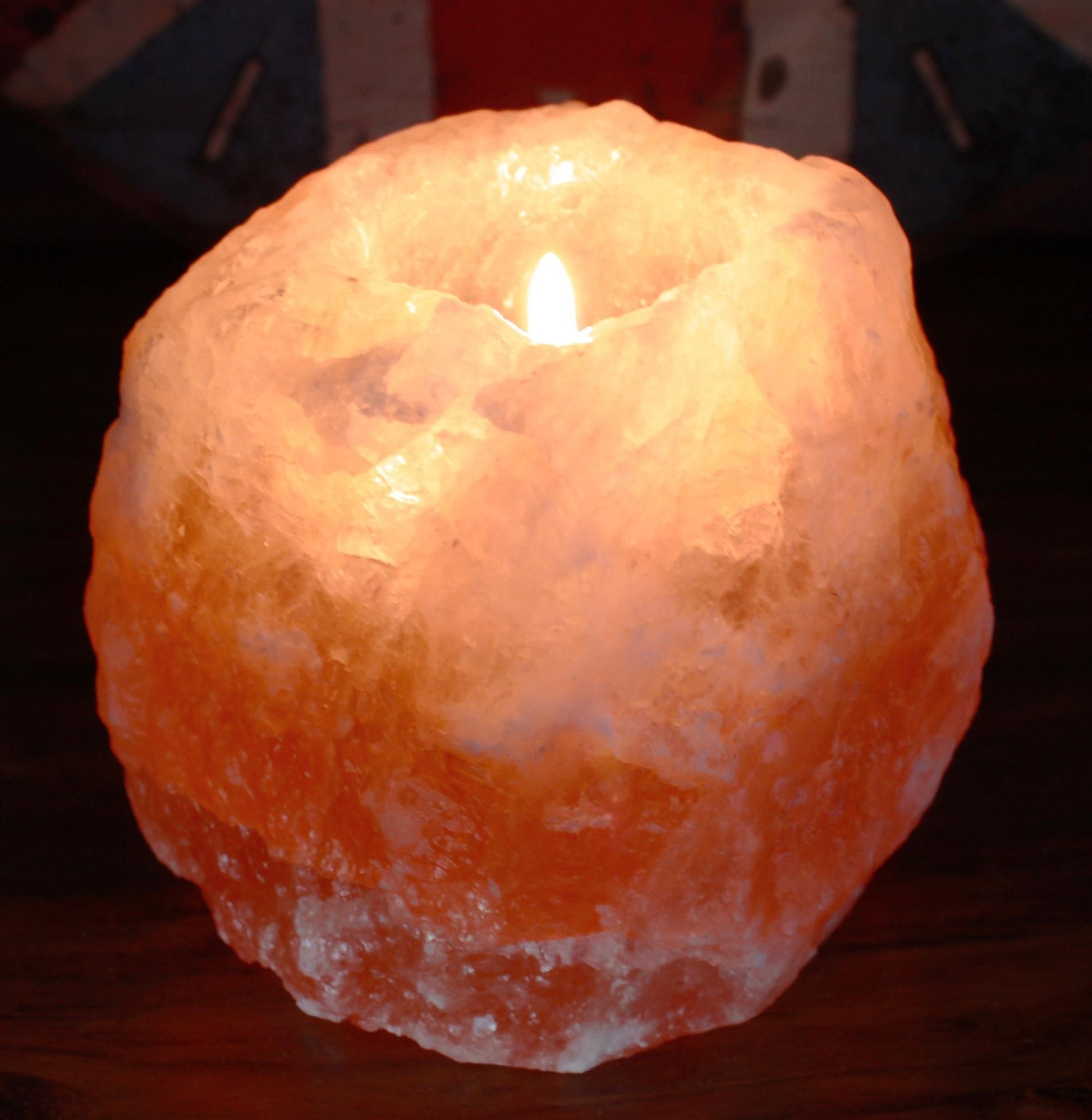 Natural Himalayan Salt Candle Holder – Single Piece