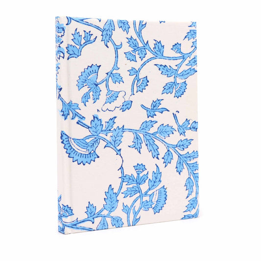 Cotton Bound Notebooks 20x15cm – 96 pages – Pale Blue Floral