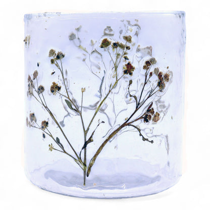 Floral Glass Candle Holder – Margarita Straight (8 x 8cm)