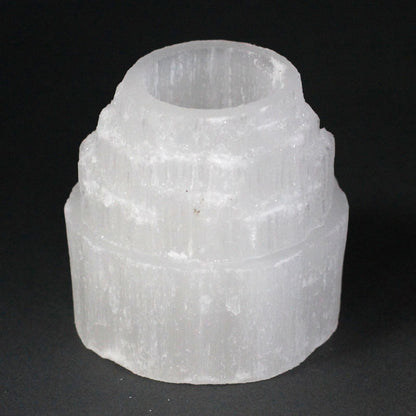 Selenite Candle Holder – Mountain Peak 8cm