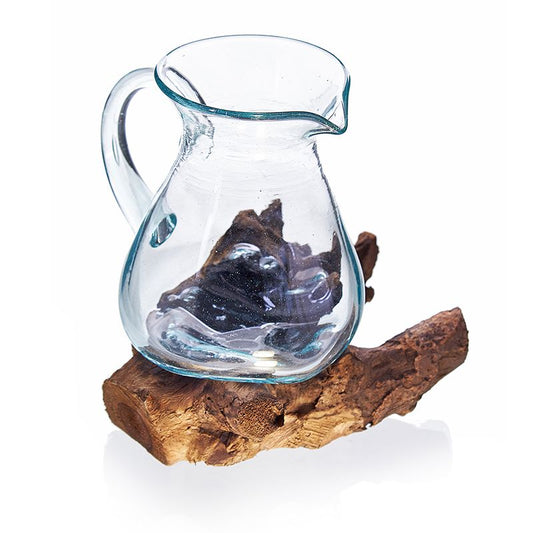 Molten Glass on Wood Water Jug 0.6L