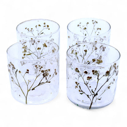 Floral Glass Candle Holder – Margarita Straight (8 x 8cm)