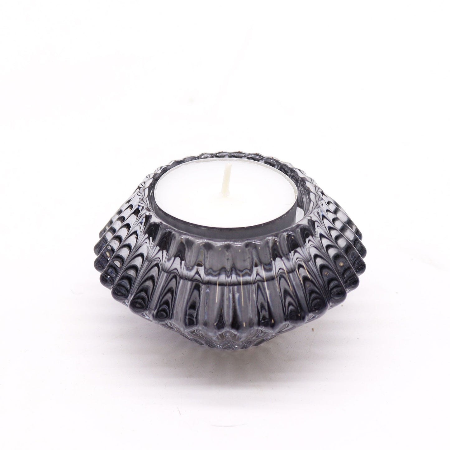Flower Design Reversible Candle/Tealight Holder – Midnight Grey