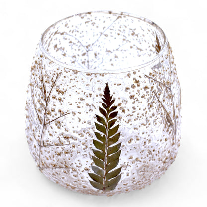 Floral Glass Candle Holder – Pino Straight (10 x 9cm)