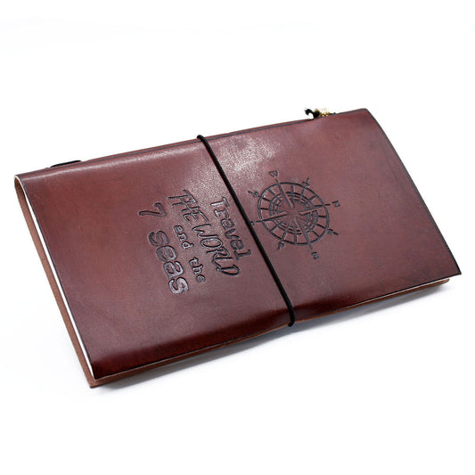 Handmade Leather Journal – Travel the World – Brown (80 pages)